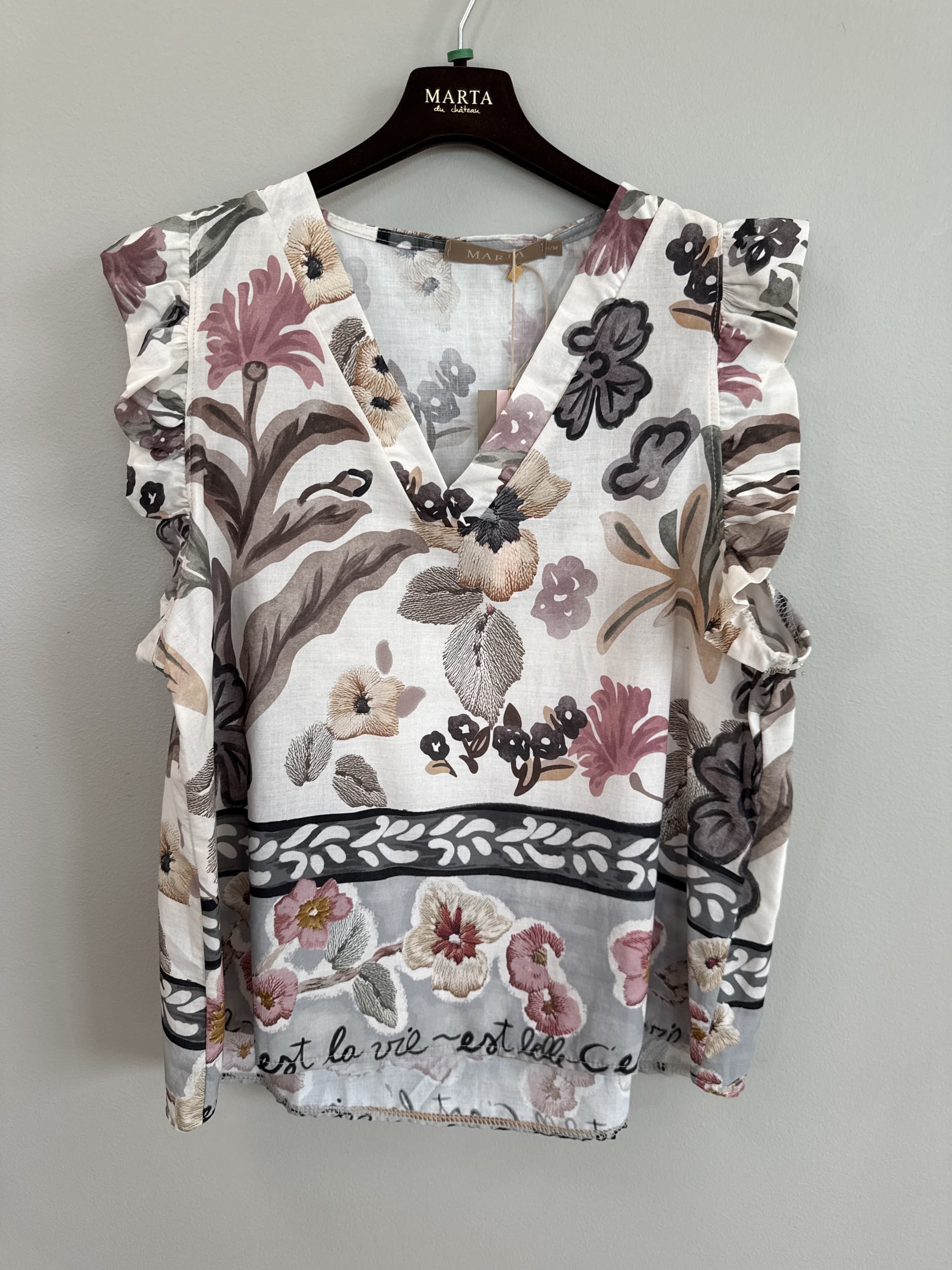 Marta MdcMarita Shirt - Sort printet bluse 85573 Black