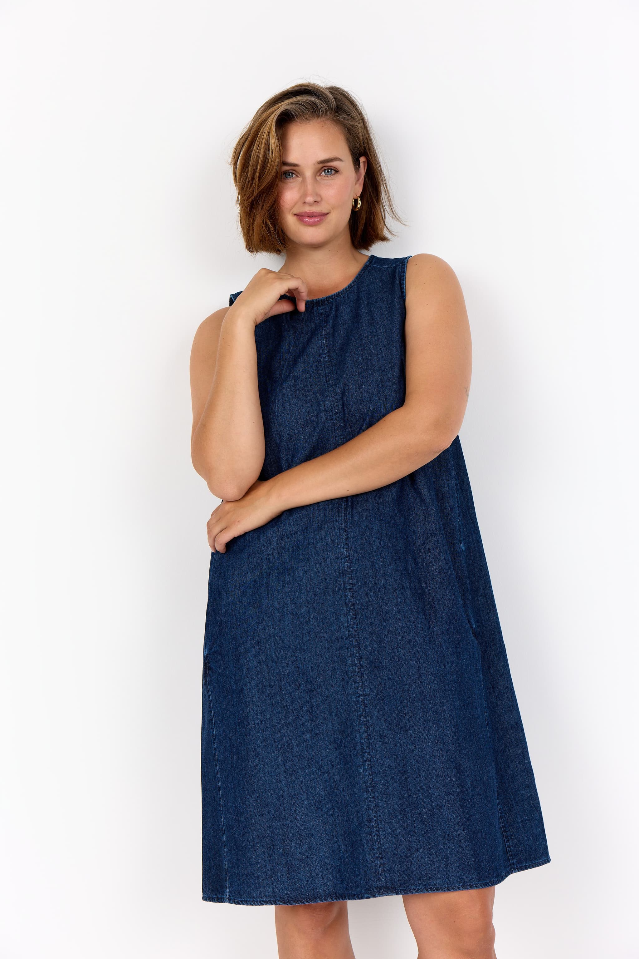 Wasabi WA-CINDIA 6 DRESS - Denim kjole W10806 Dark Blue Denim