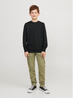 Jack & Jones Junior crew sweatshirt i sort til drenge 140