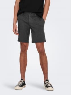 ONLY & SONS chino shorts i bambus i mørkegrå til herre L Mørkegrå