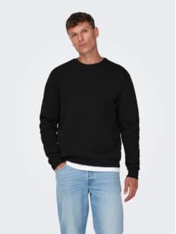ONLY & SONS Crew Neck Sweatshirt i sort til herre S