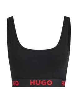 HUGO sporty-bh/top med logo i sort til kvinder Sort XS