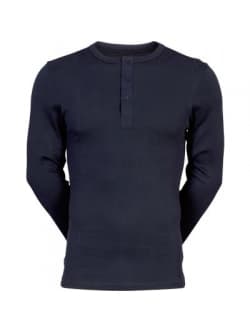 JBS langærmet navy t- shirt grandad til herre. S Navy