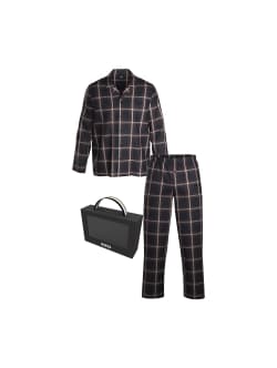 BOSS Holiday pyjamassæt med ternet mønster til herre M Navy