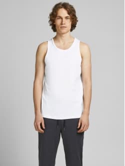 Jack & Jones 2pak tanktop i hvid undertrøje til herre M Hvid