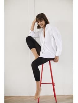 DECOY Capri Microfiber 60D 3D i sort til kvinder Sort XXL