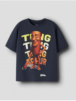 Name it "Italian brainrot" T-shirt i navy til drenge Navy Blazer 146/152
