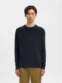 Selected Strikket crew neck i Sky Captain til herre S