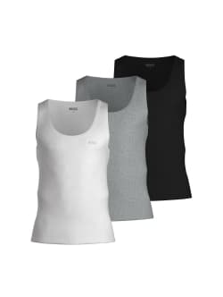 BOSS 3pak tank top i hvid, grå og sort til herre Sort L