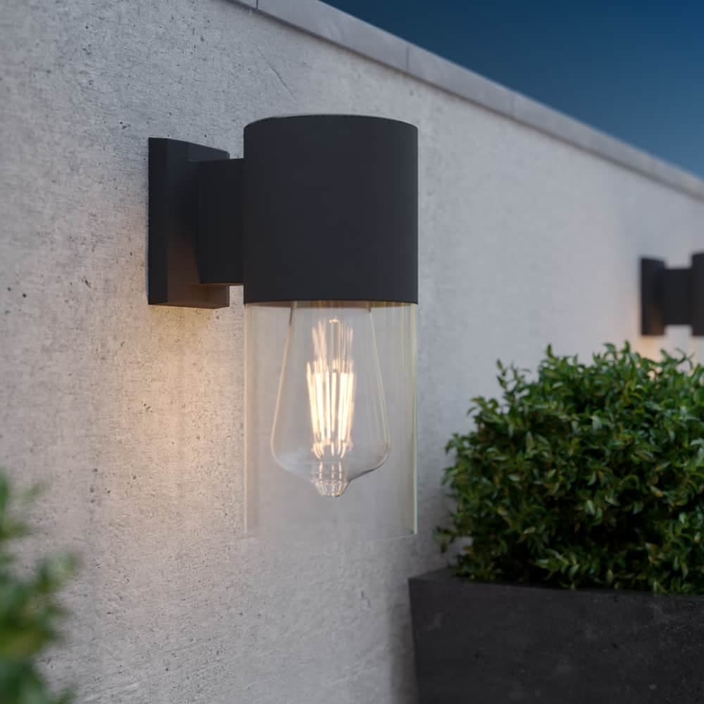 Salcombe solcellsvägglampa (svart/antracit)