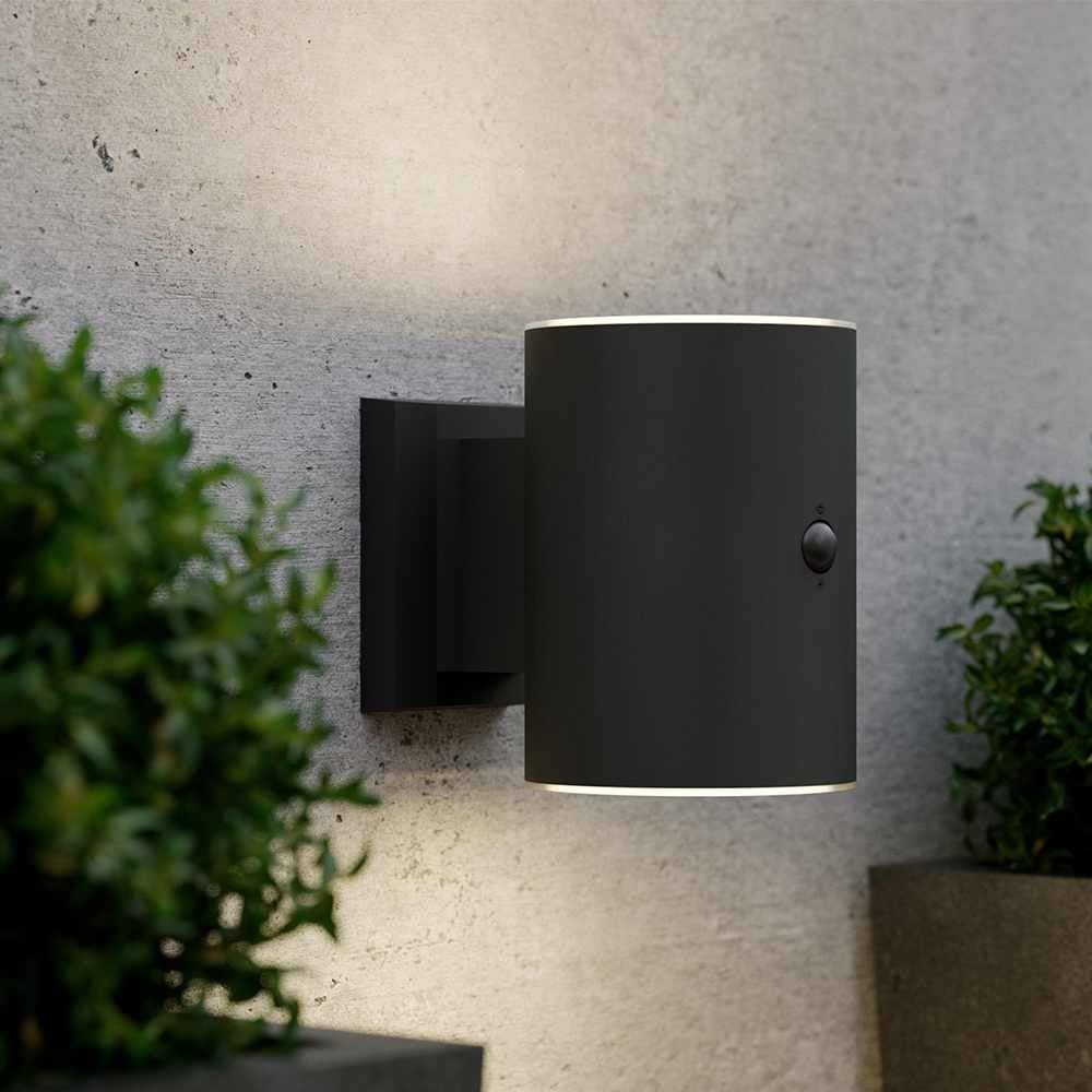 Grantham solcellsvägglampa med sensor/rörelsevakt, (antracit)