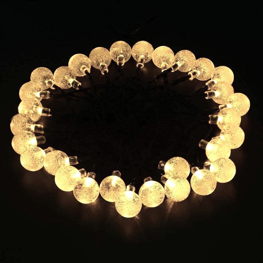Aurora solcellsslinga med ljuskulor, (50 LED)