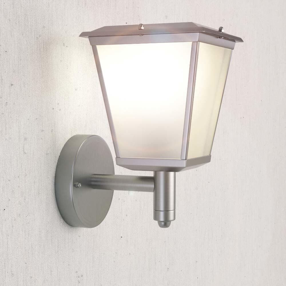 Windsor solcellsvägglampa i rostfritt stål, (varmvit)