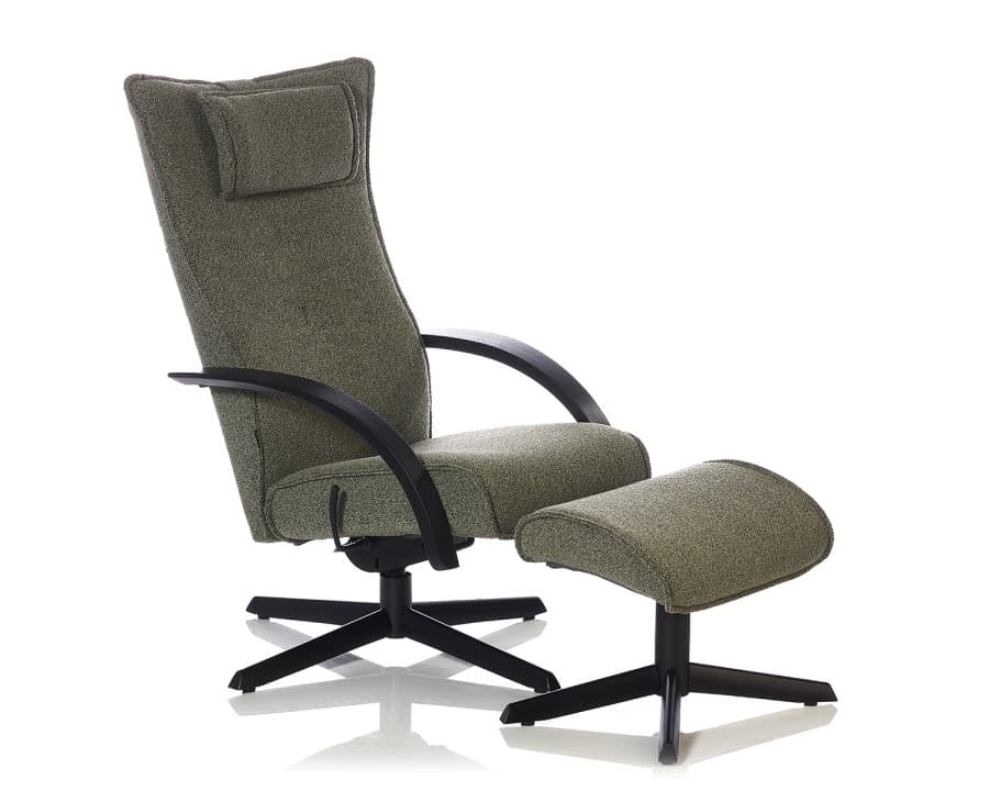 Brunstad Delta Motion Wood med skammel tekstil Taffie - Brunstad AS - Lænestole Senior