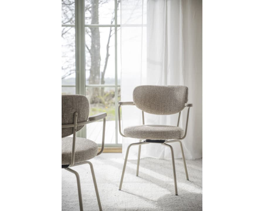 Merrick spisebordsstol med drej, beige stel - Rowico Home - Spisebordsstole Senior