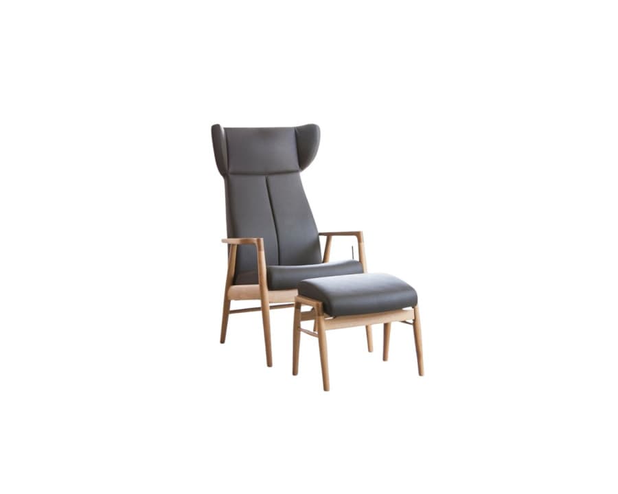 Farstrup Nobel 8920 Lænestol med øreklapper i læder - Farstrup Furniture - Hvilestole Senior