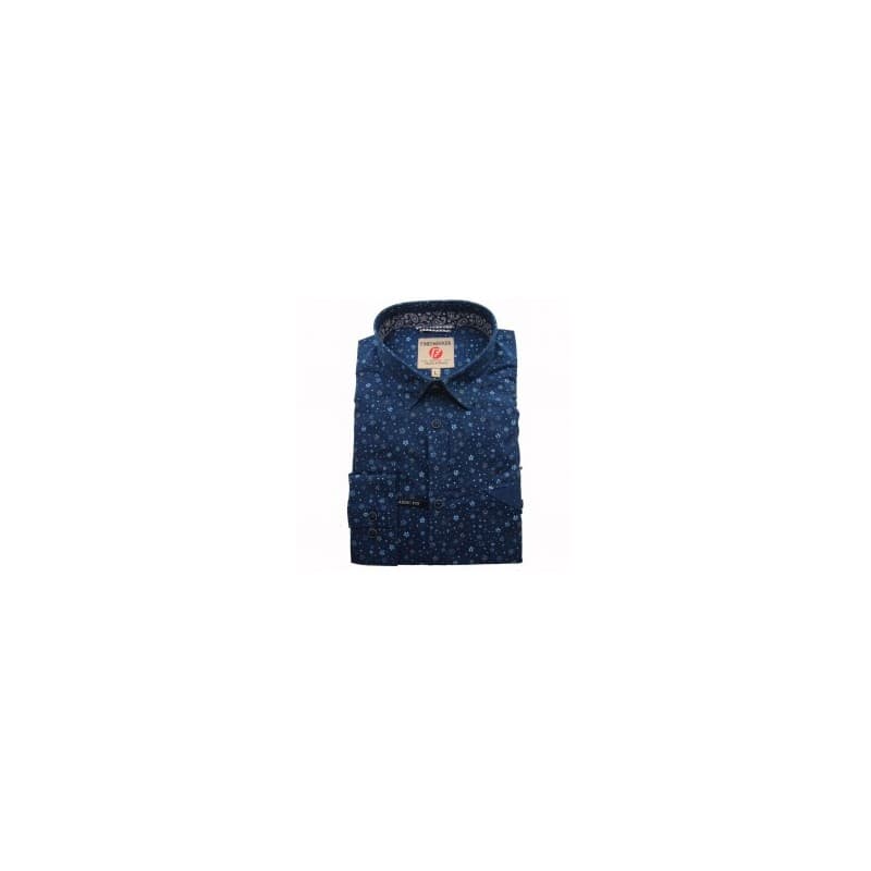 Finesmekker Plus Targos S/s Skjorte - Navy 3xl Navy