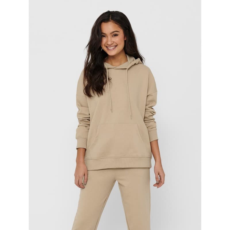 Only Feel Life L/s Sweathood - Humus L Humus