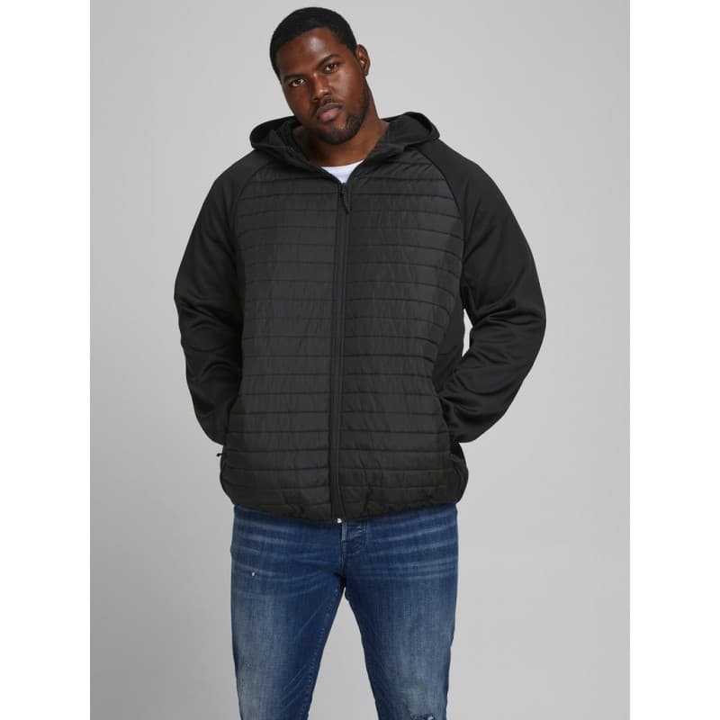 Jack & Jones Plus Multi Quiltet Jakke - Sort Sort 4xl