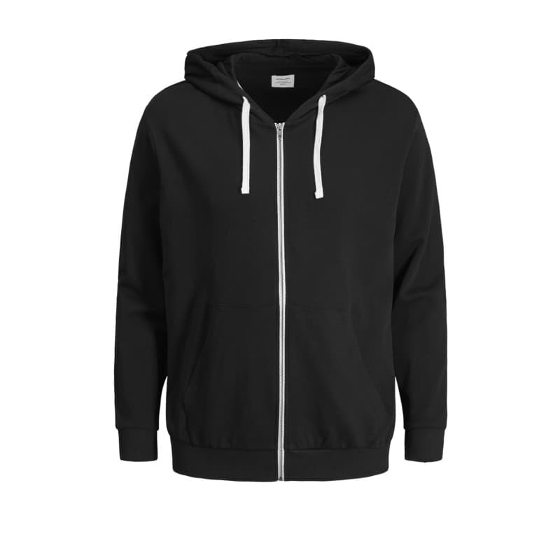 Jack & Jones Plus Holmen Zip Hoodie - Sort Sort 6xl