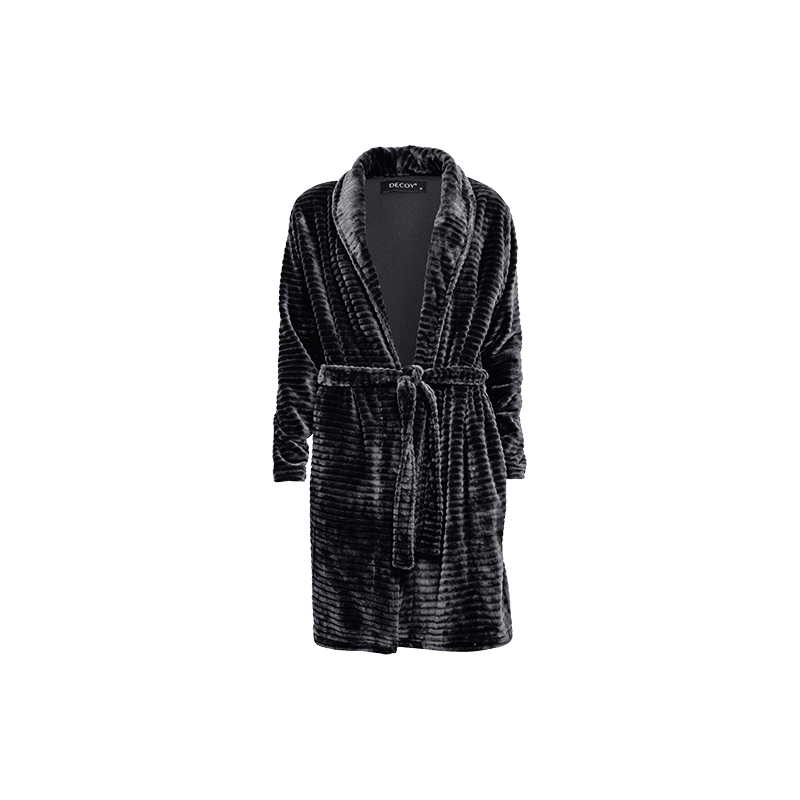 Decoy Velour Morgenkåbe - Grålilla Grå Xl