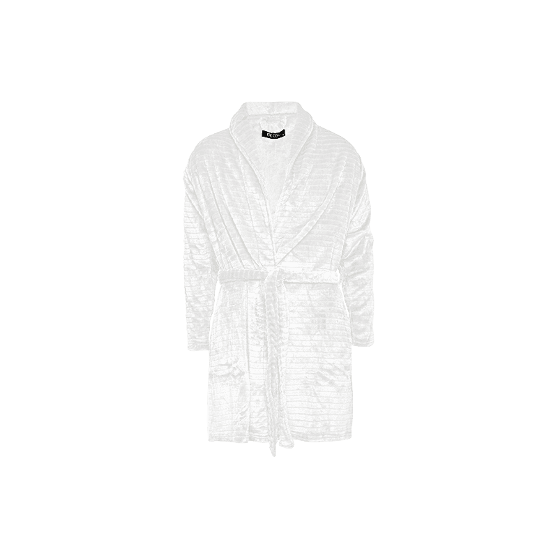 Decoy Velour Morgenkåbe - Råhvid M Hvid