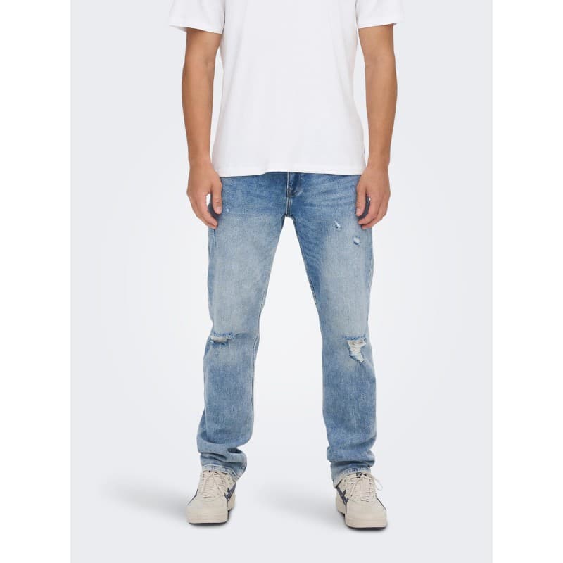 Only & Sons Ripped Jeans - Blue Denim 34/34 Blue Denim