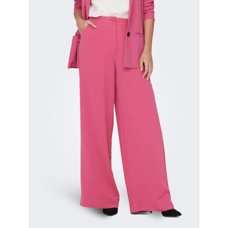 Jdy Vincent Højtaljede Brede Bukser - Shocking Pink L Shocking Pink