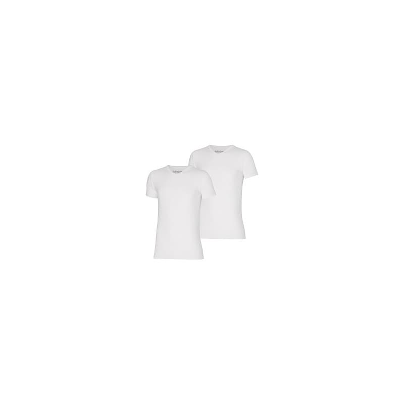 Bamboo V-hals T-shirt - Undertrøje 2-pak - Hvid L Hvid