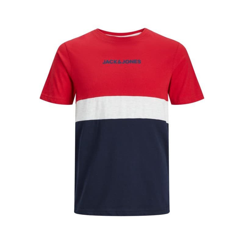 Jack & Jones Reid Blocking T-shirt - Tango Red L Tango Red