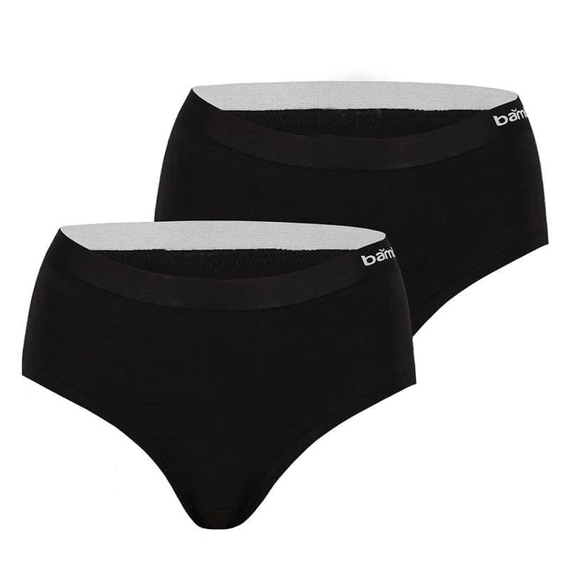 Bamboo Dame Basic Hipster 2-pak - Sort Sort Xl