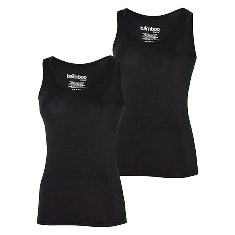 Bambus Dame Singlet Undertrøje 2-pak - Sort Sort Xl