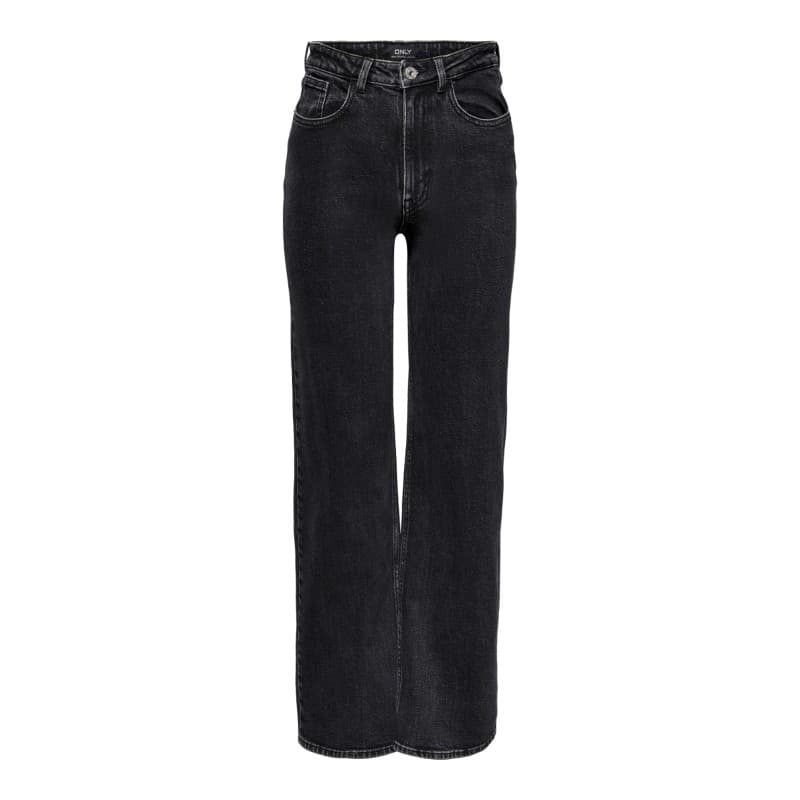 Only Juicy Hw Wide Denim Jeans - Black Denim 30/32 Black Denim