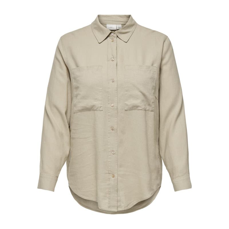 Only Carmakoma L/s Hør Skjorte - Oxford Tan 44 Oxford Tan