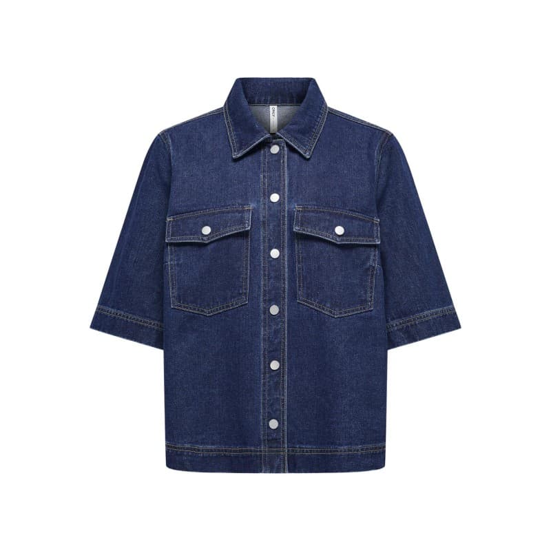 Only Belle Denim Skjorte - Dark Blue Denim Xs Dark Blue Denim