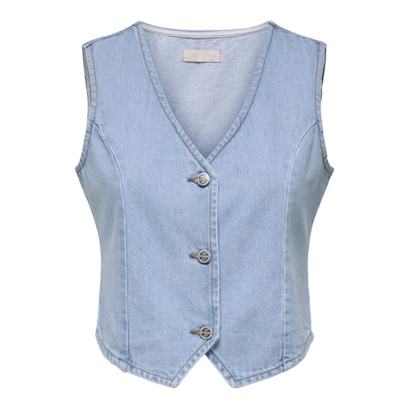 Jdy Wilma Denim Vest - Light Blue Denim M Light Blue Denim