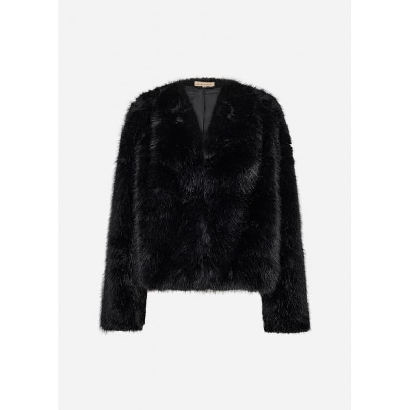 Soyaconcept Nadia "faux Fur" Jakke - Sort Sort 34