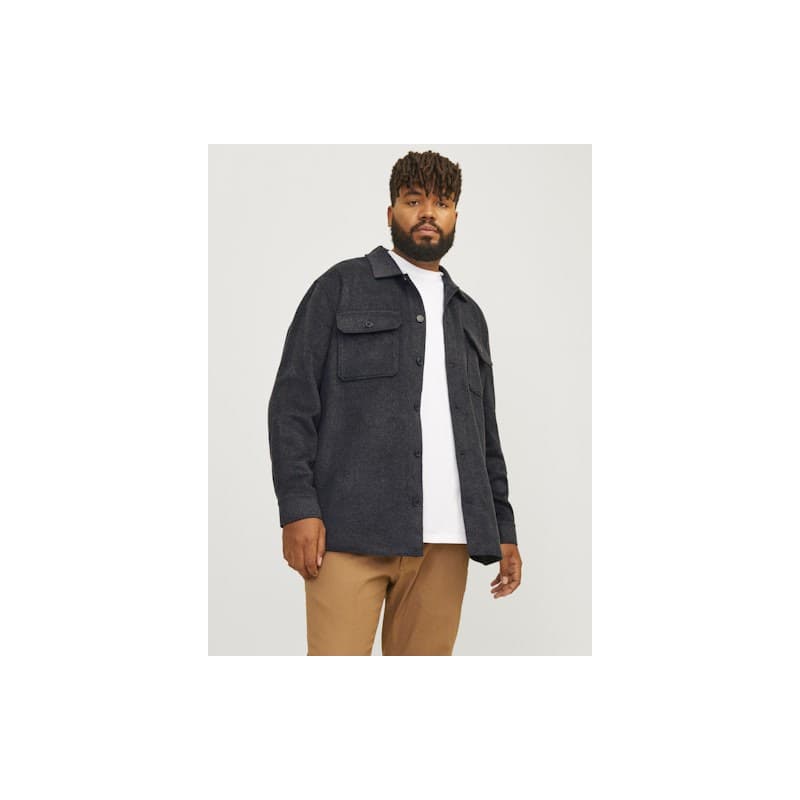 Jack & Jones Plus Size Bradley Ollie Overshirt - Sort Sort Eu6xl Us4xl