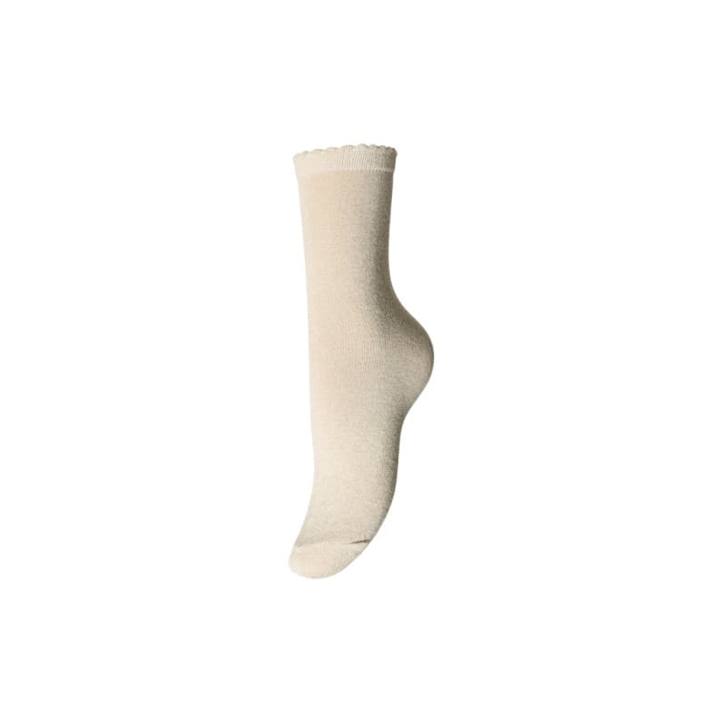 Pieces Ebby Glitter Strømper - Birch/guld One Size Birch