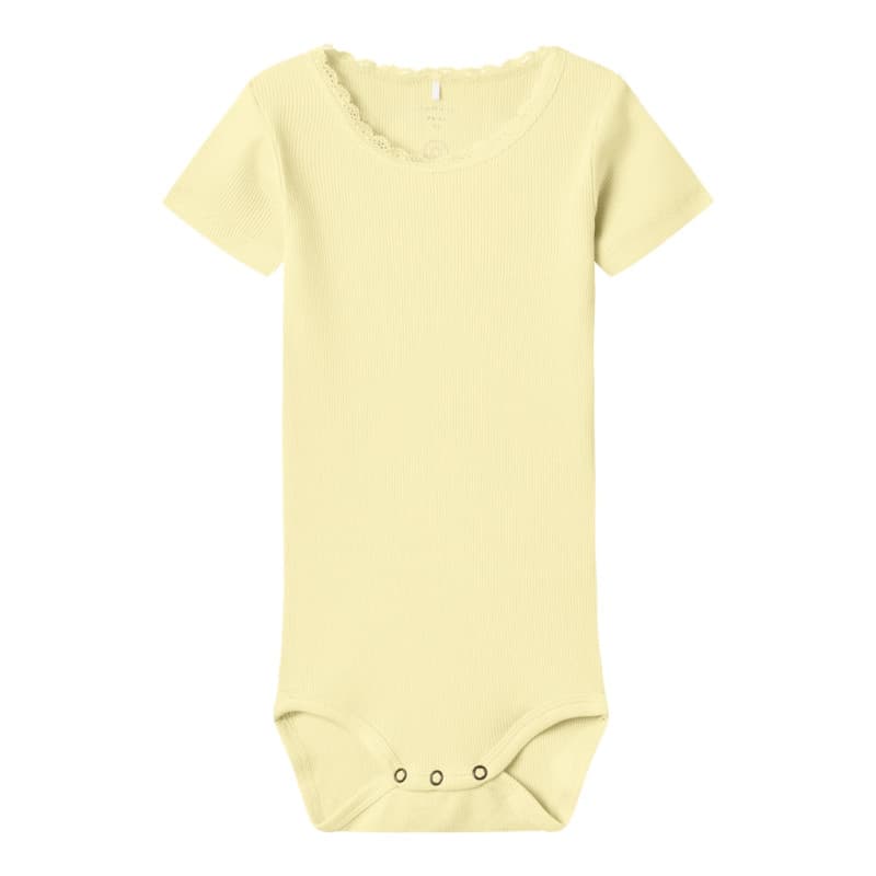 Name It Baby Kab Rib S/s Bodystocking - Pastel Yellow 68 Pastel Yellow