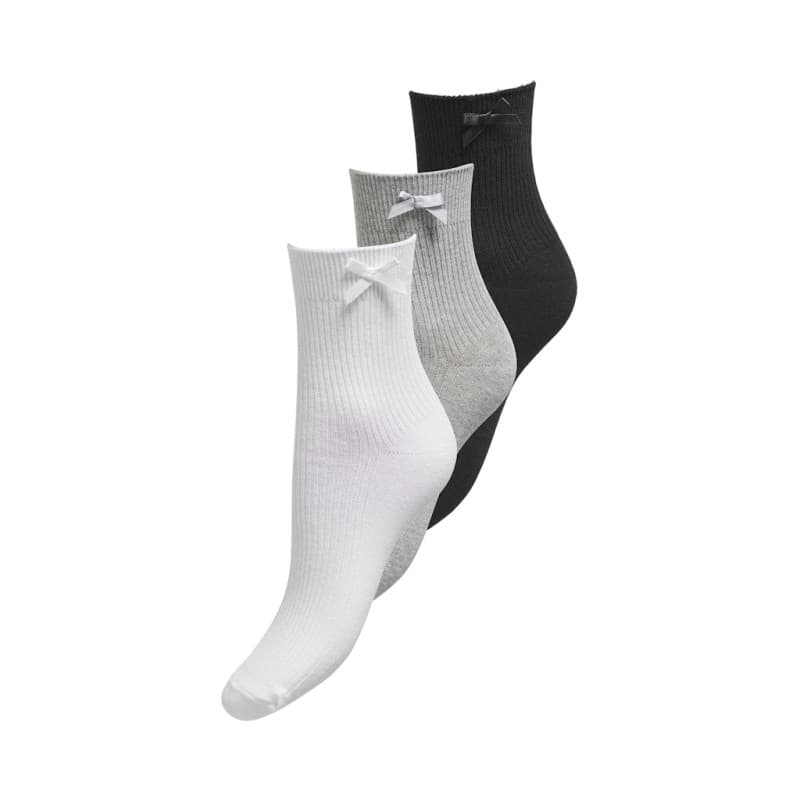 Only Asta 3-pak Strømper Med Sløjfer - Bright White One Size Bright White