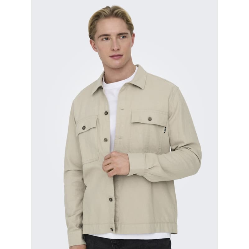 Only & Sons Kenneth Hør Overshirt - Silver Lining 2xl Silver Lining