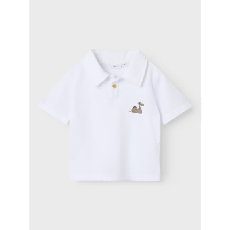 Name It Mini Janus S/s Polo - Bright White 104 Bright White