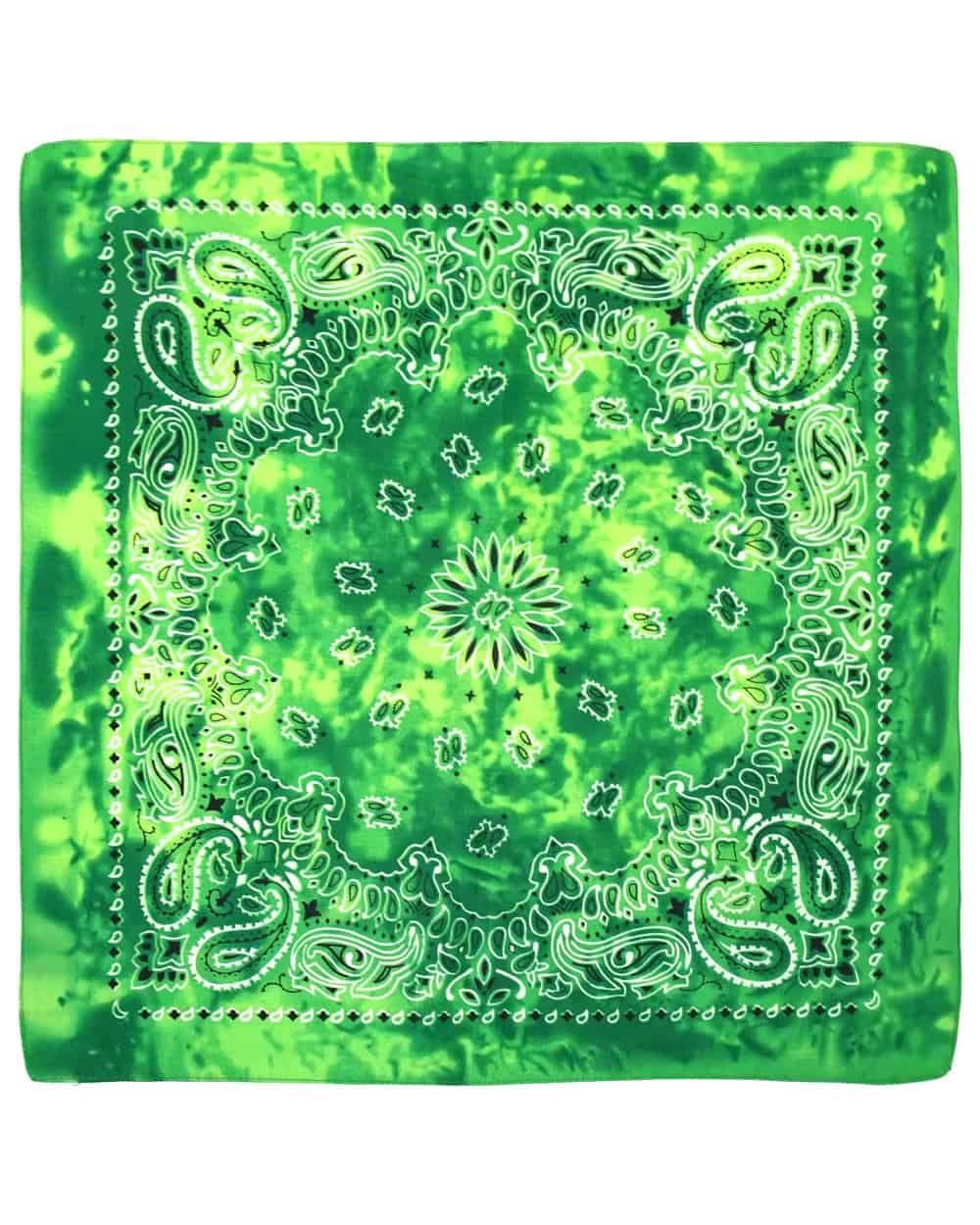 Bandana tørklæde i grønt batik print - 100% bomuld