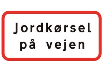 Undertavle,  jordkørsel på vejen