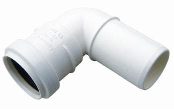 Wavin 32 mm x 87,5Â° Bøjning afløb hvid PP