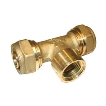 Tiemme pex tee 15 x 1/2' x 15mm m/muf