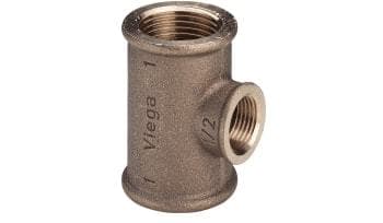 Viega 3/4"x1/2"3/4" rødgods tee