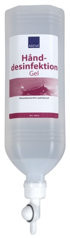 HÅNDDESINFEKTIONSGEL, 1000 ML, FLASKE MED PUMPE TIL STÅLDISPENSER
