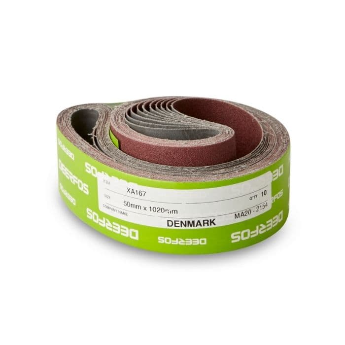 50x1020mm slipband på  duk av stark bomull 10 st Korn P2000